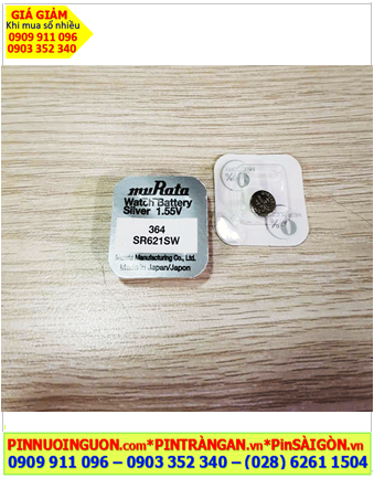 MuRata SR621SW _Pin 364; Pin đồng hồ 1.55v Silver Oxide MuRata SR621SW (Loại vỉ 01viên)
